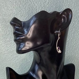 SALE Sterling Silver Pearl and Amethyst Earrings